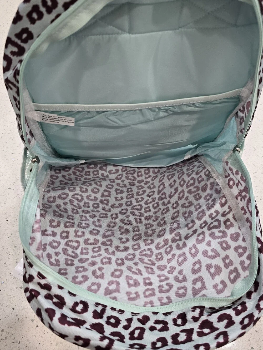Cheetah Animal Print blue travel Backpack with 15